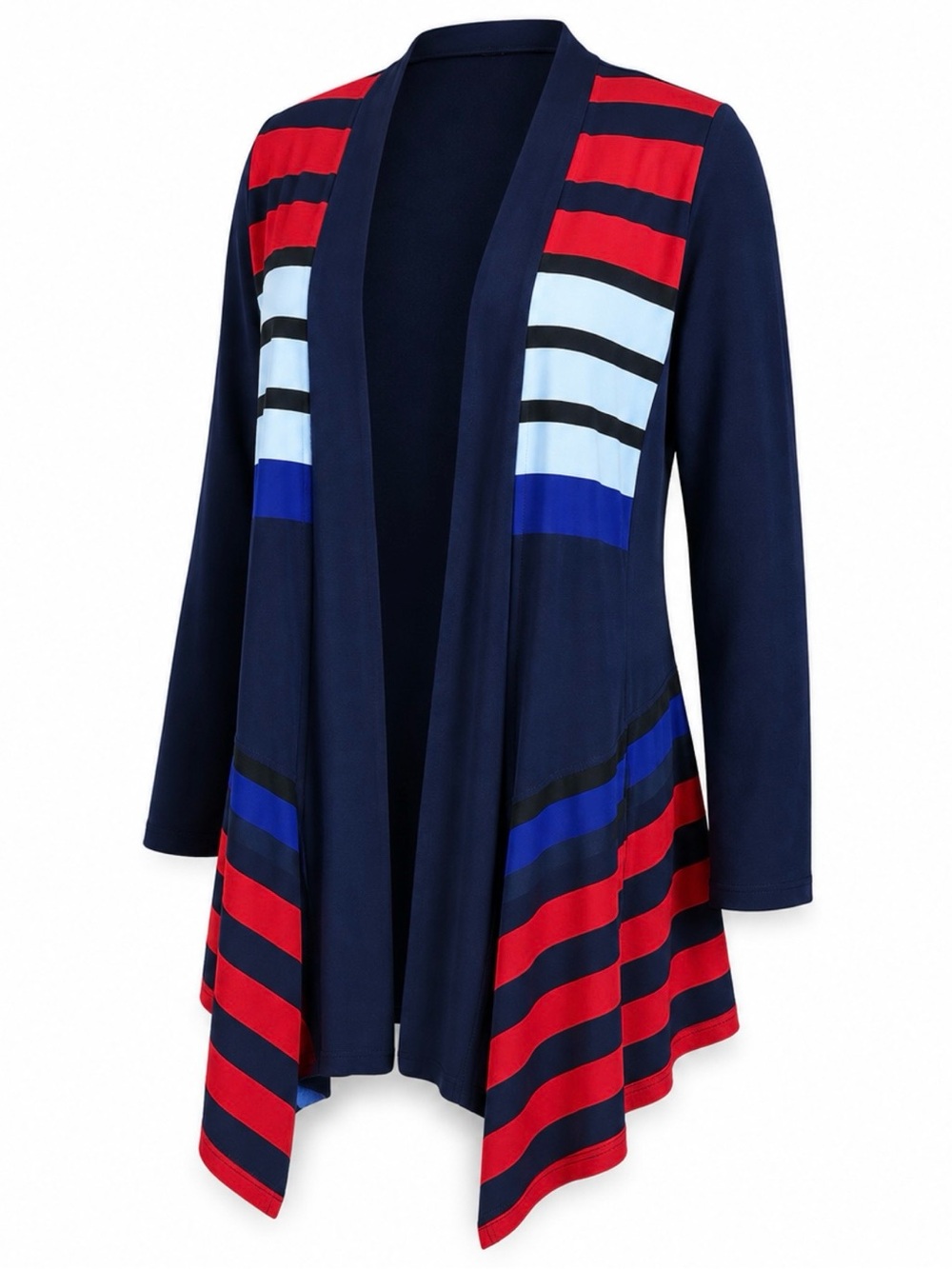 Frank Lyman Striped Waterfall Cardigan size 8